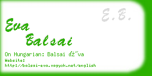 eva balsai business card